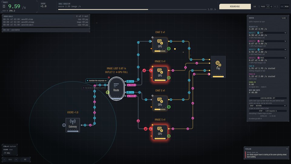 A Router splitting chat and image across four pools